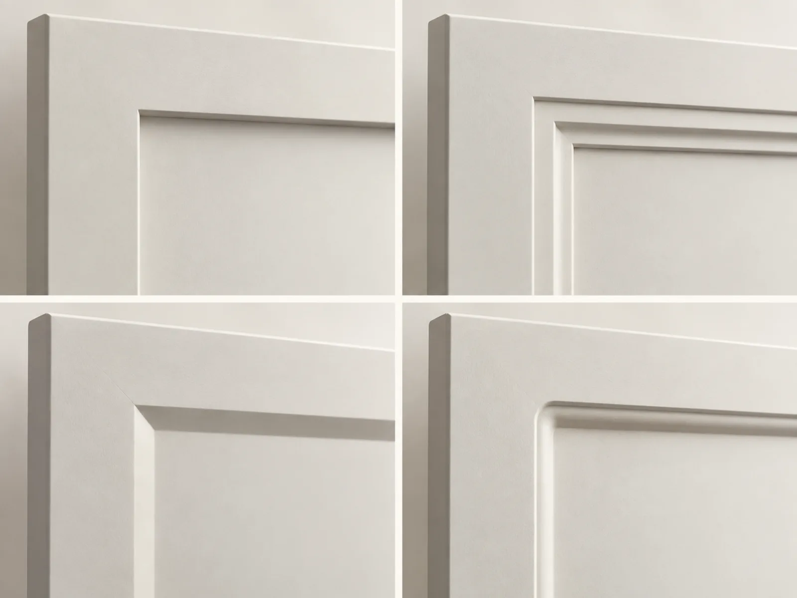 Comparison of simple transitional cabinet door profiles